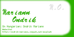 mariann ondrik business card